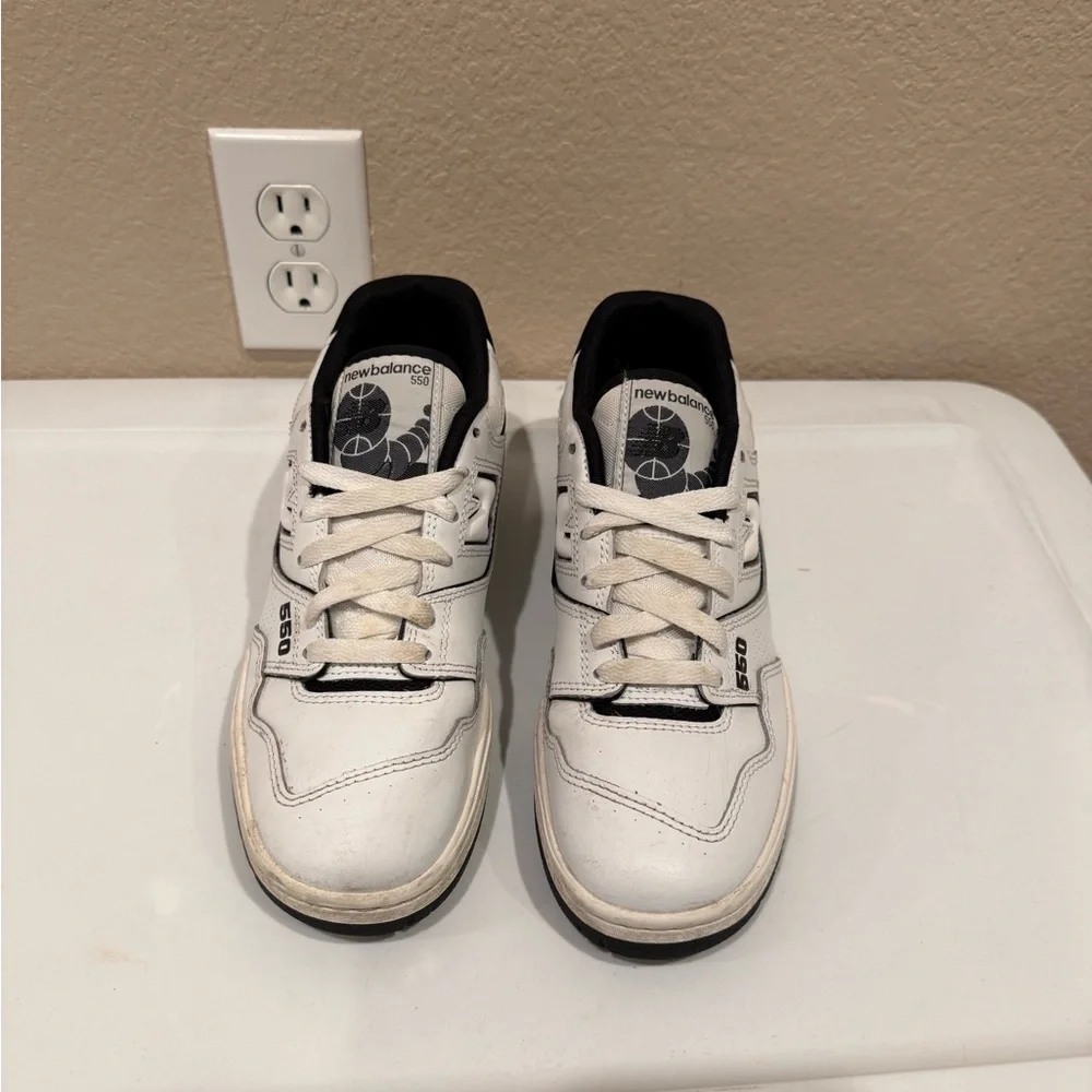 New Balance 550 White and Black Sneakers